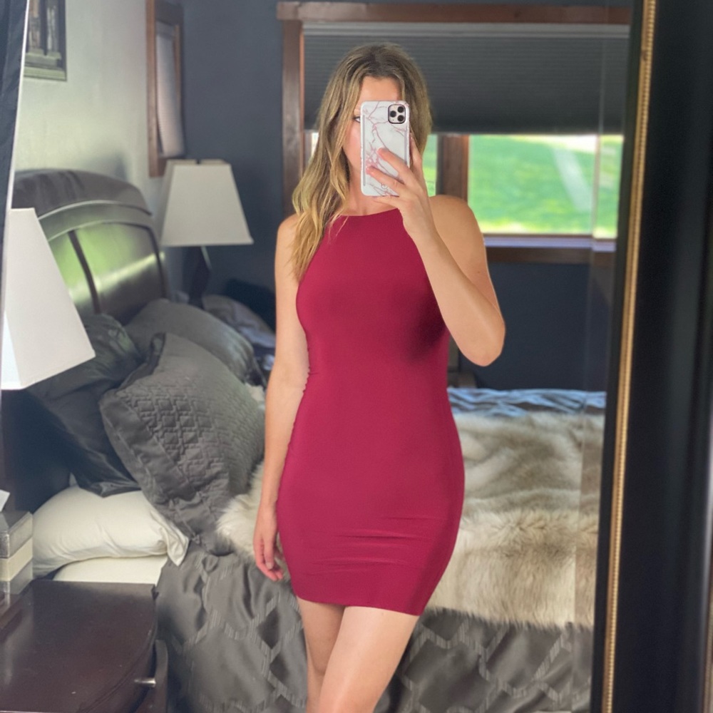 Boom Boom The Label Dash Red Wine Mini Dress, Medium